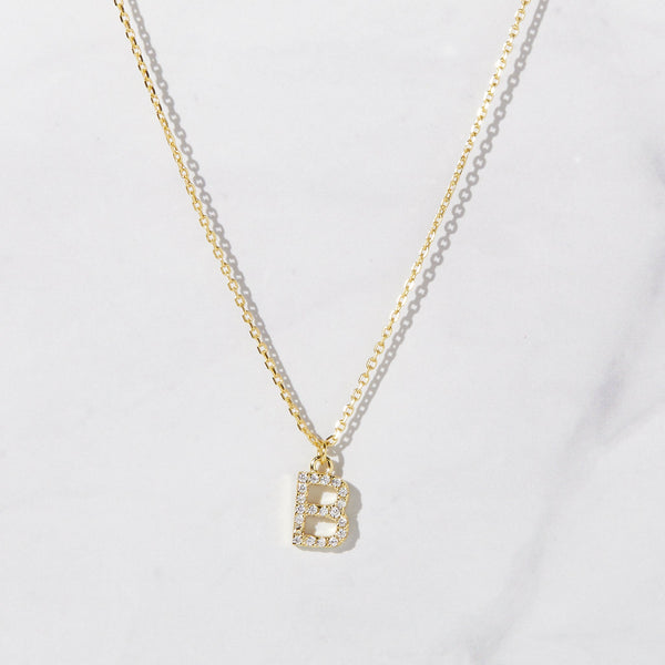 Dainty Initial Letter Pendant Necklace